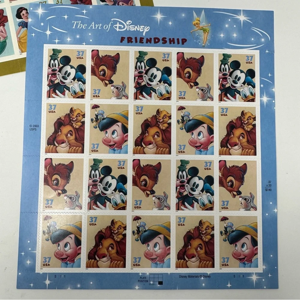 The Art of Disney vintage compete set of US Postage Stamps total of 100 stamps